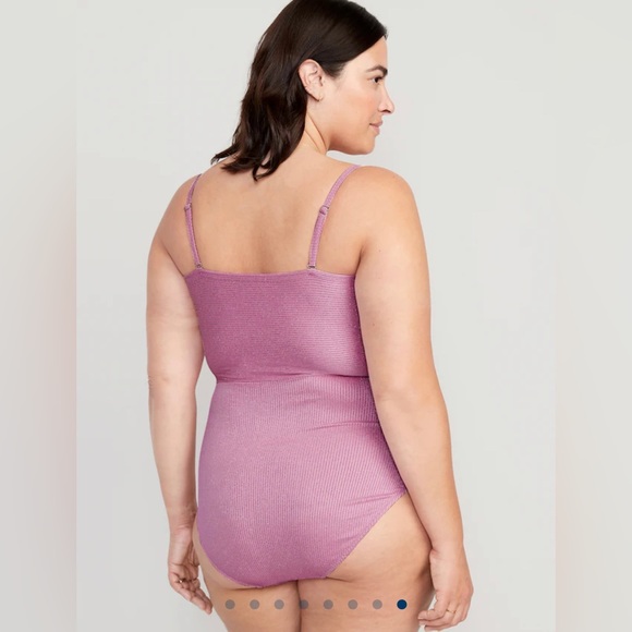 🆕 Old Navy Women’s Convertible Metallic Shine One Piece Swim Swimsuit Shimmer XL - Picture 8 of 16